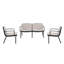  Luna Outdoor Chat Set 3 Piece Polypropylene Frame Cushioned Seating, Black Beige-597802630