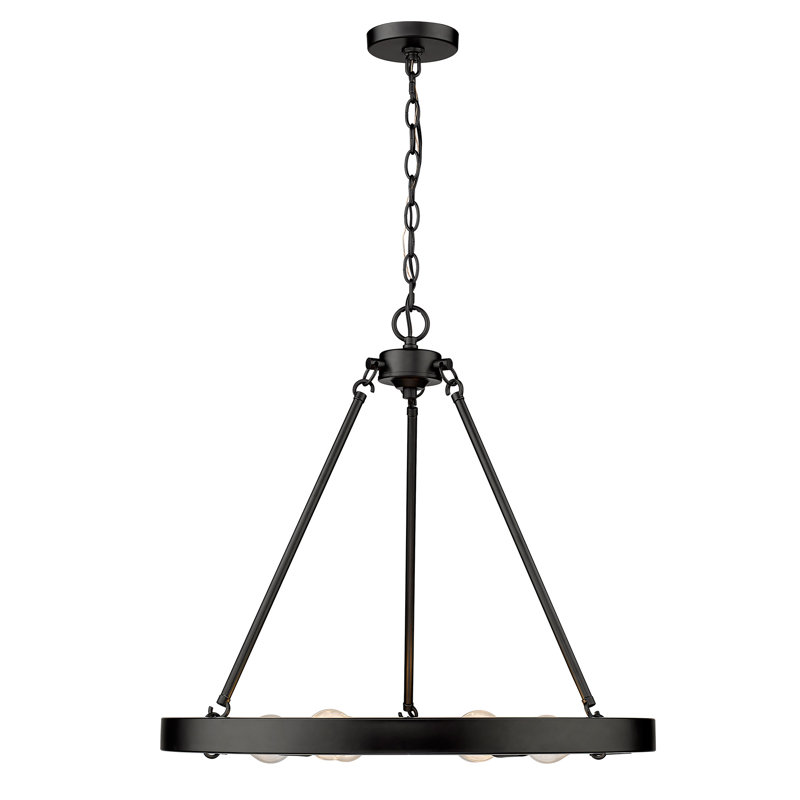 Easterwood 6 - Light Steel Dimmable Round Chandelier