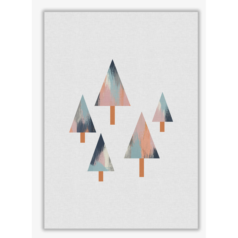 Pastel Trees 1 Piece Wall Art, 30 cm H x 21 cm W x 1 cm D, No Frame