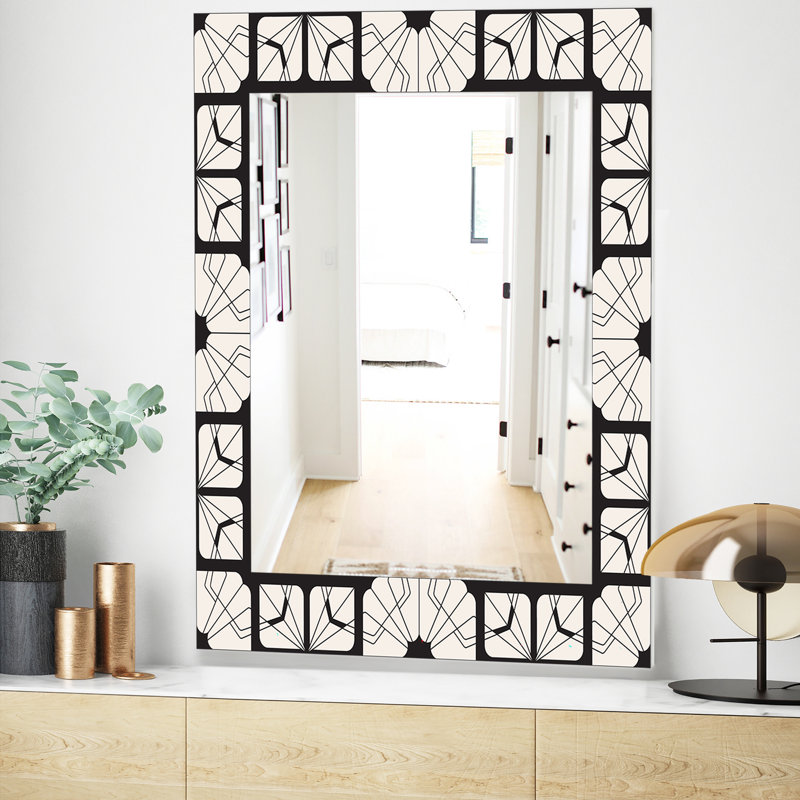Noir et blanc 9 - Miroir moderne Mid-Century - Miroir mural, H 24 po x l 32 po