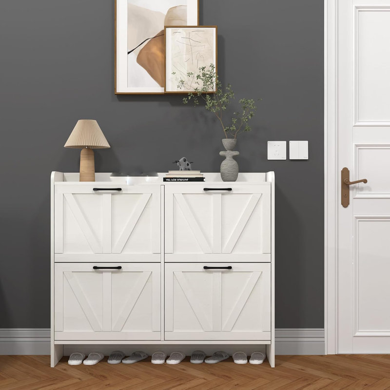 Shoe Cabinet With Flip Drawer