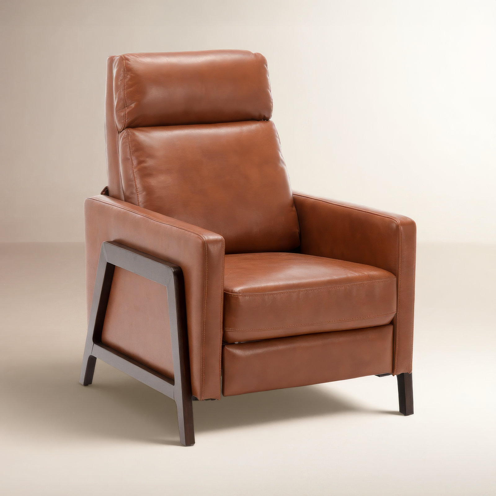 Bosse Vegan Leather Recliner, Caramel Performance Faux Leather