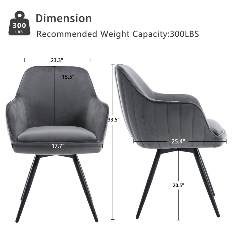 Fauteuil d'appoint pivotant en velours Prodell, gris