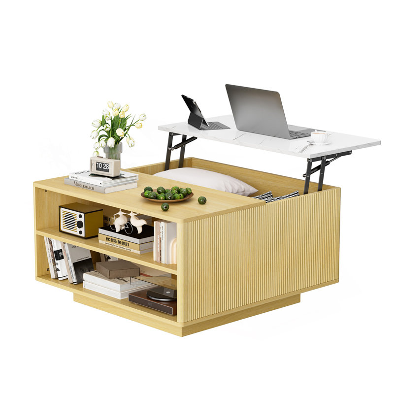 Table basse à plateau relevable avec rangement