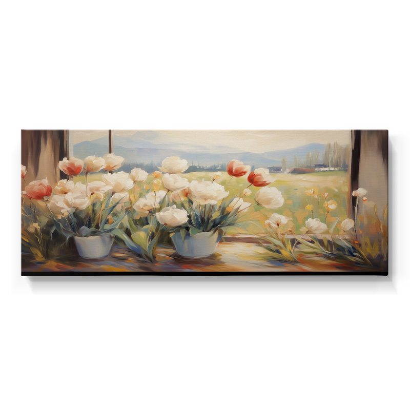 Botanical Series-CCLV- Toile tendue avec châssis - Prêt à accrocher, H 20 po x l 50 po