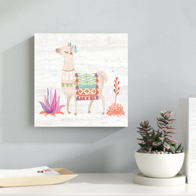 Lovely Llamas IV - blanc, H 12 po x l 12 po x P 1,25 po