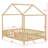 House Shape Toddler Bed with Canopy, High Railings,and Low Montessori Floor Frame-201081052-201081054