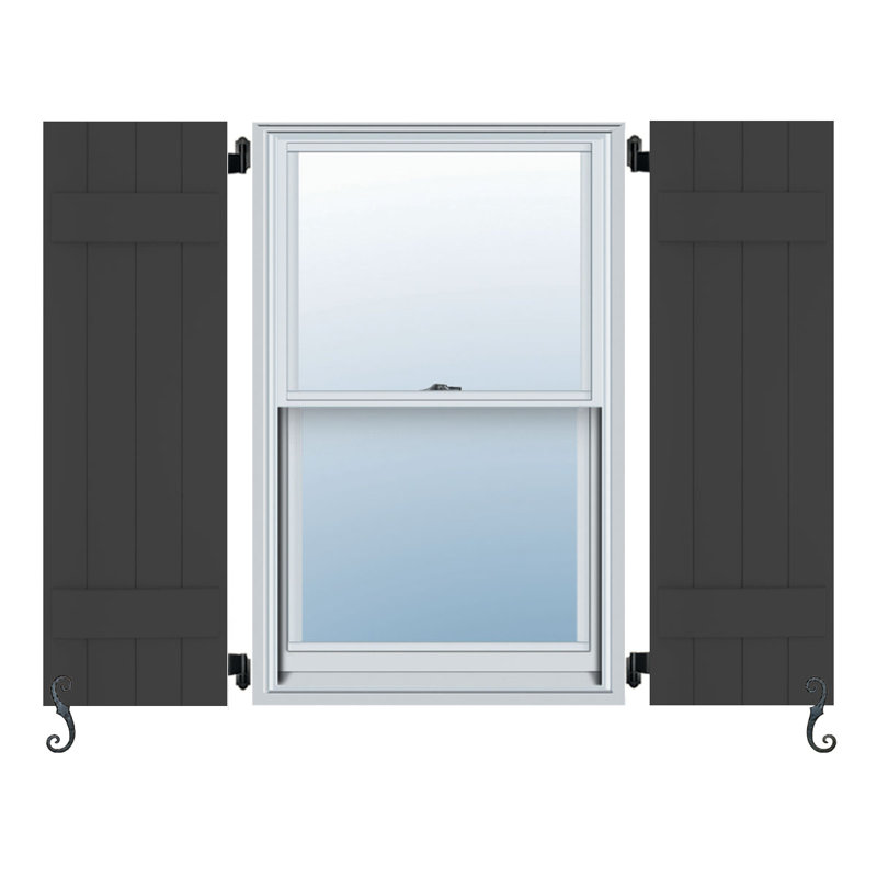2 lattes, panneaux et lattes classiques Atlantic, Noir, 12 po, 62 po