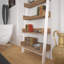 Bibliothèque moderne en chêne foncé 31,5 po x 76,8 po x 12,6 po | 100% panneau de particules enduit de mélamine, épaisseur: 0,7 pouce | Nombreuses tablettes pour le rangement et la présentation | Design élégant pour la maison et le bureau-2114240819