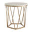 Table de bout ronde en bois manufacturé 23 po champagne et fer
