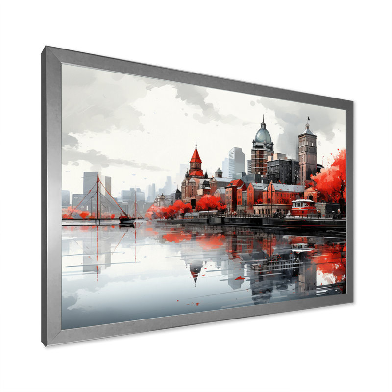 " Canada Urban Reflections II ", Silver Picture Framed, 34" H x 44" W x 1.5" D