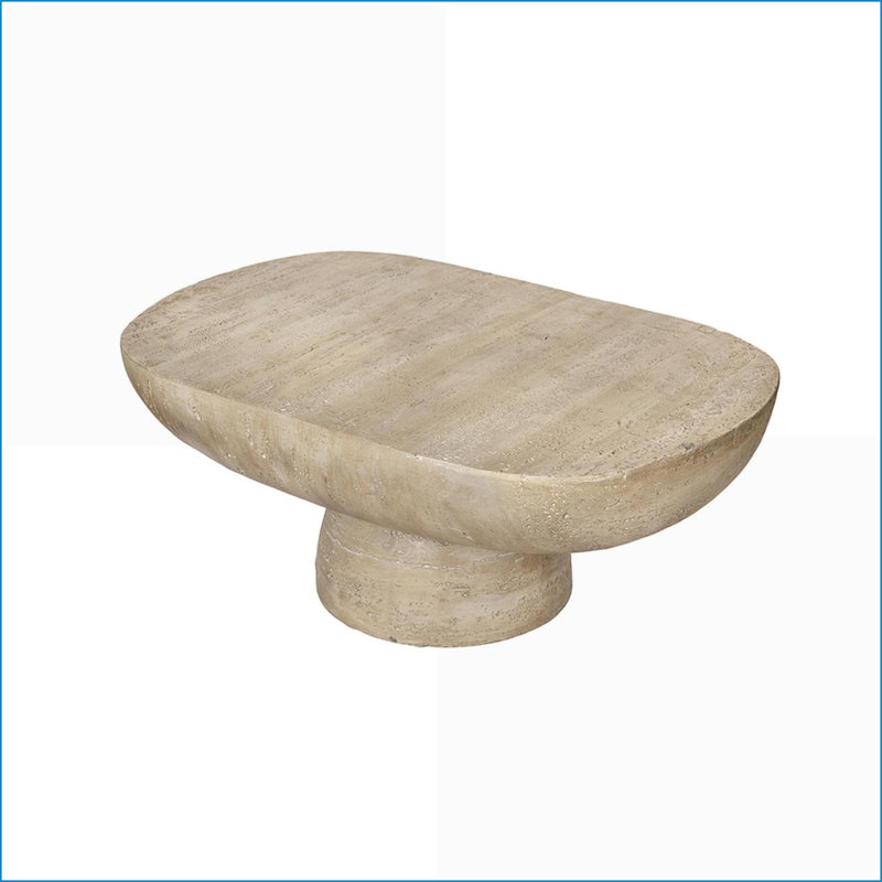 Table basse en magnésium-crème moderne pour le salon, surface de décoration polyvalente et surface spacieuse