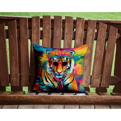 Hippie Animals Outdoor Throw Pillow