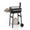 Barrel Charcoal Grill with Foldable Side Table Built-in Thermometer & Storage Shelf