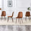 Ensemble de 4 chaises avec dossier en suède et pieds à transfert de couleur noyer - ajoutant une touche d'élégance aux chaises de style minimaliste et scandinave, mais sans tables-309561873