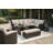  Evolo 111.5'' Wide L-Shaped Patio Sectional Set with Cushions & Bench