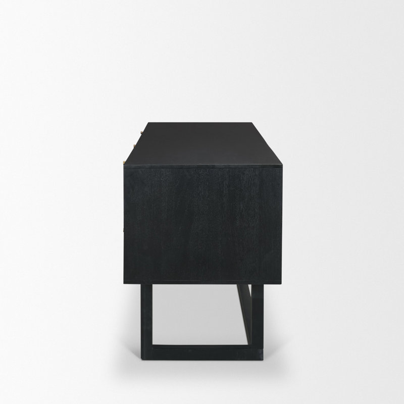 Solid Wood Writing Desk, Black