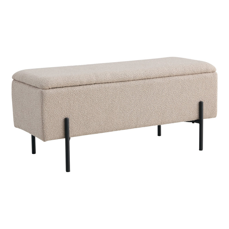Mykila Polyester Blend Upholstered Storage Bench