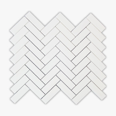 Bianco Dolomiti 11" x 13" Marble Chevron Mosaic Wall & Floor Tile
