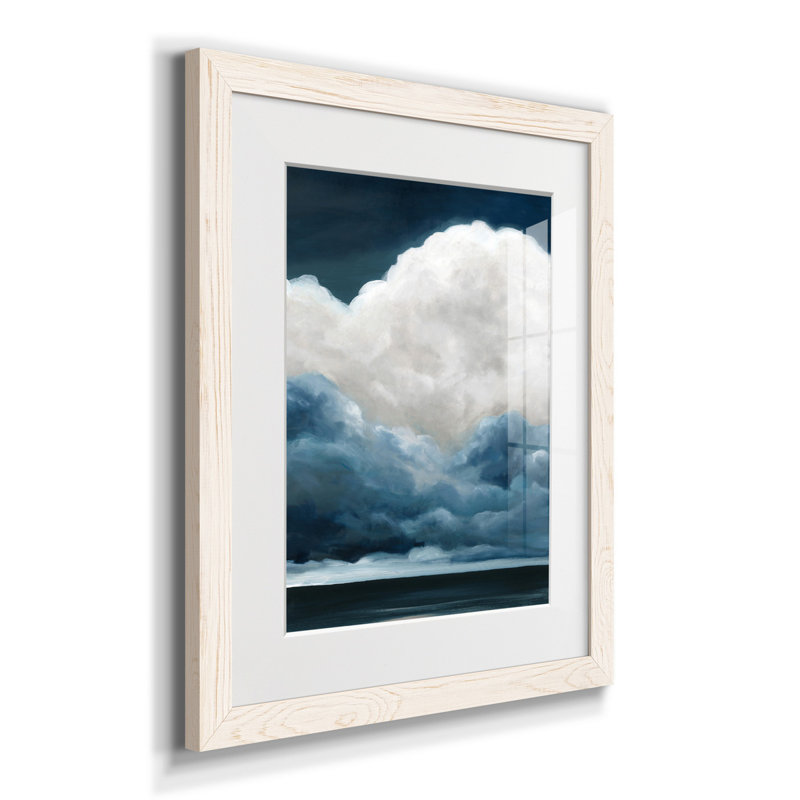 Les nuages au-dessus - impression, H 20 po x l 17 po x P 1 po, Papier encadré blanc, Blanc