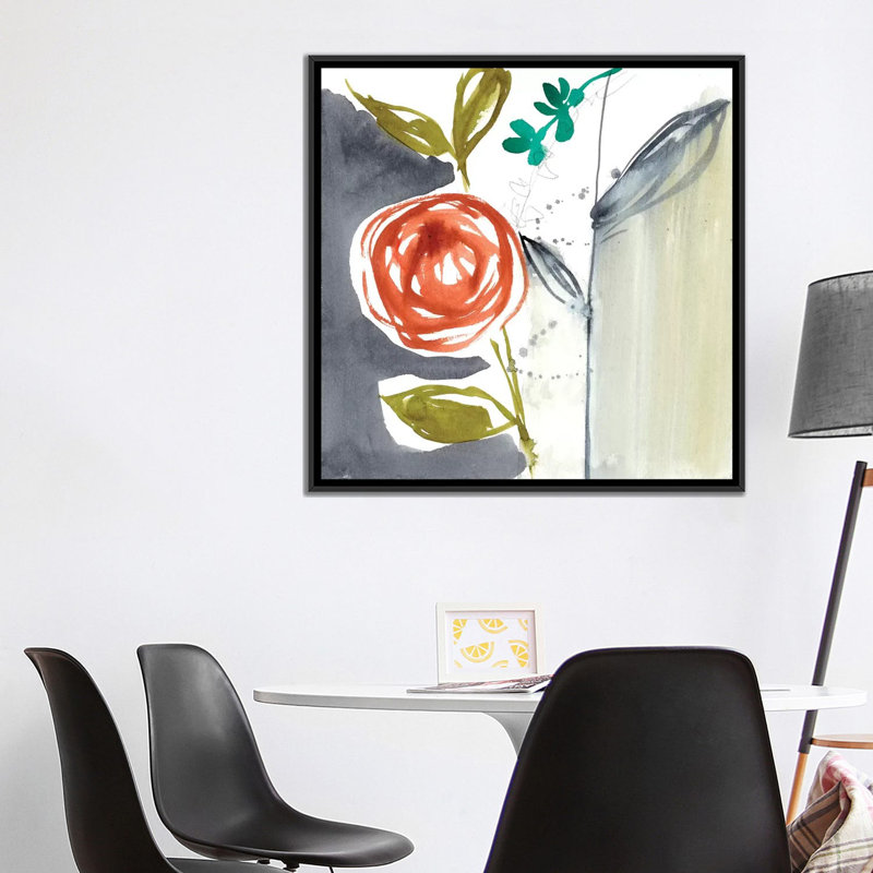 « painted fantaisies vi », reproduction sur toile, H 18 po x l 18 po x P 1,5 po, Toile encadrée noire, Pas de tapis