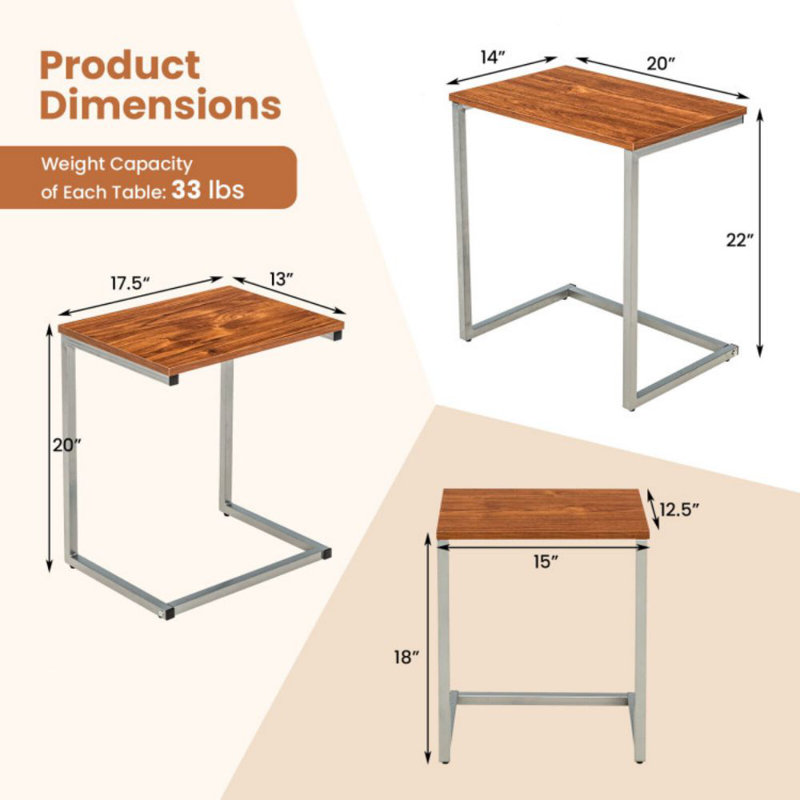 Tables gigognes 3 pièces Boxworth