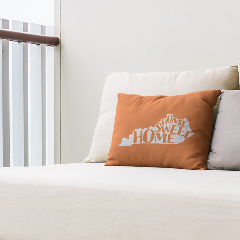 Outdoor Reversible Throw Pillow, Orange, Kentucky