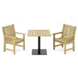 Contemporary Indoor/Outdoor Veranda Teak Bistro Set With Ergonomic Armchairs