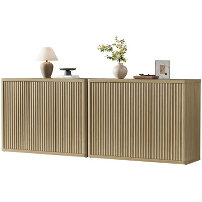 Cesiro 46.65'' W Sideboard With 3 Fluted Doors And Adjustable Shelves