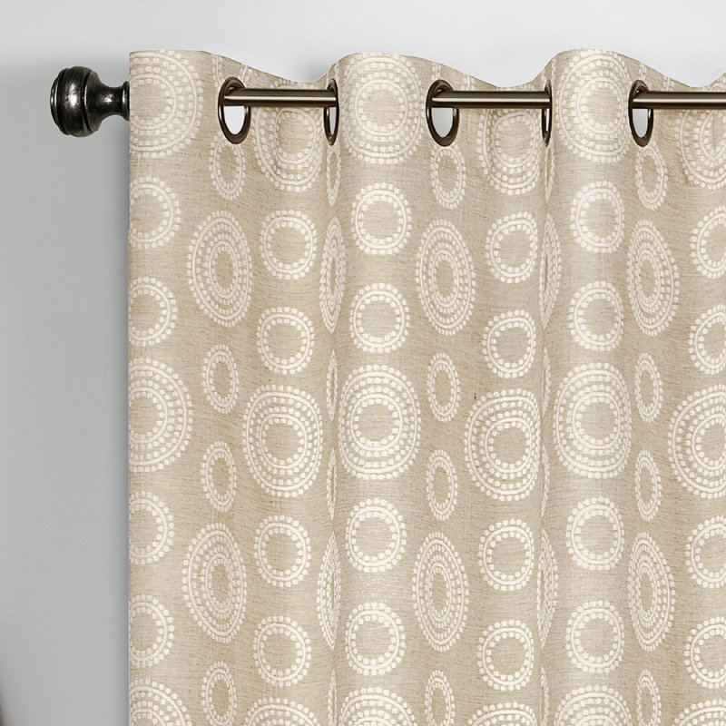 Semi Sheer Curtain Single Panel, Linen, 52" W x 84" L