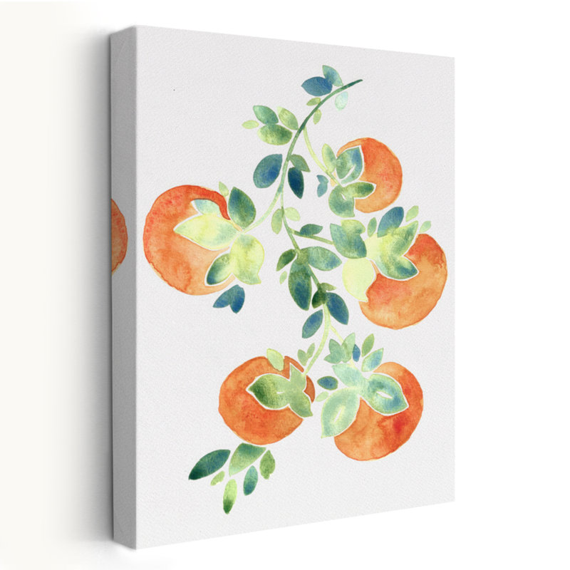Aquarelle oranges - Art floral et nature morte, H 24 po x l 16 po