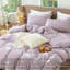 Ensemble de housse de couette 100% coton lavé MooMee Gingham-121465077-117586343