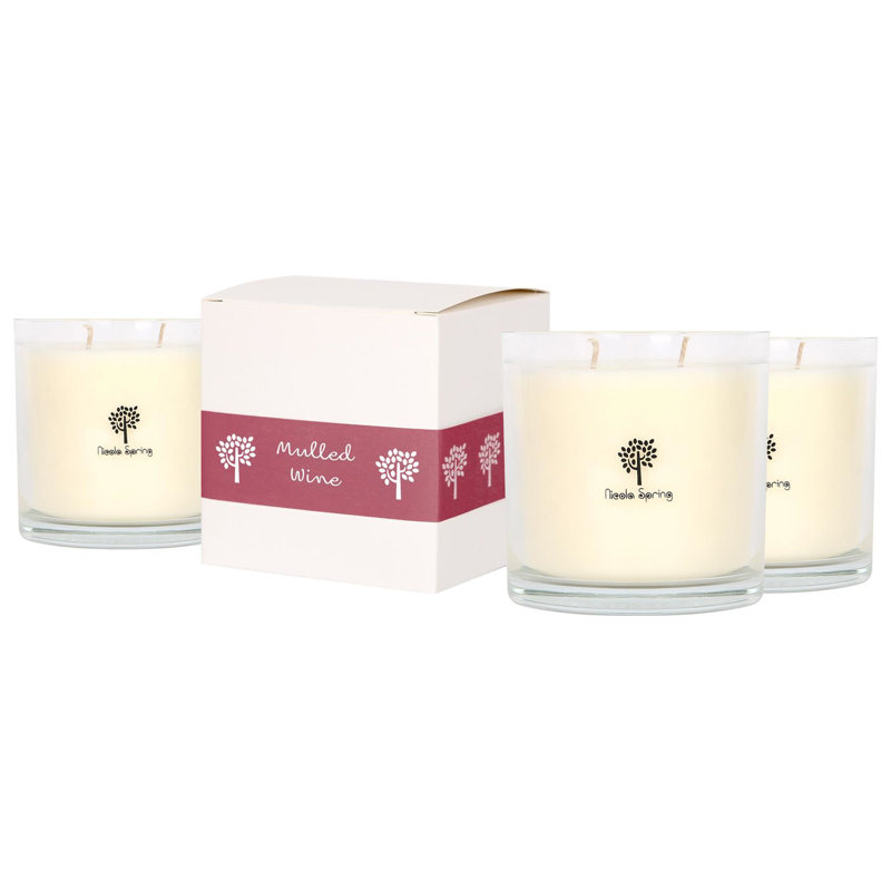 Nicola Spring 400g Mulled Wine Soy Wax Candles - Pack of 3 Jars