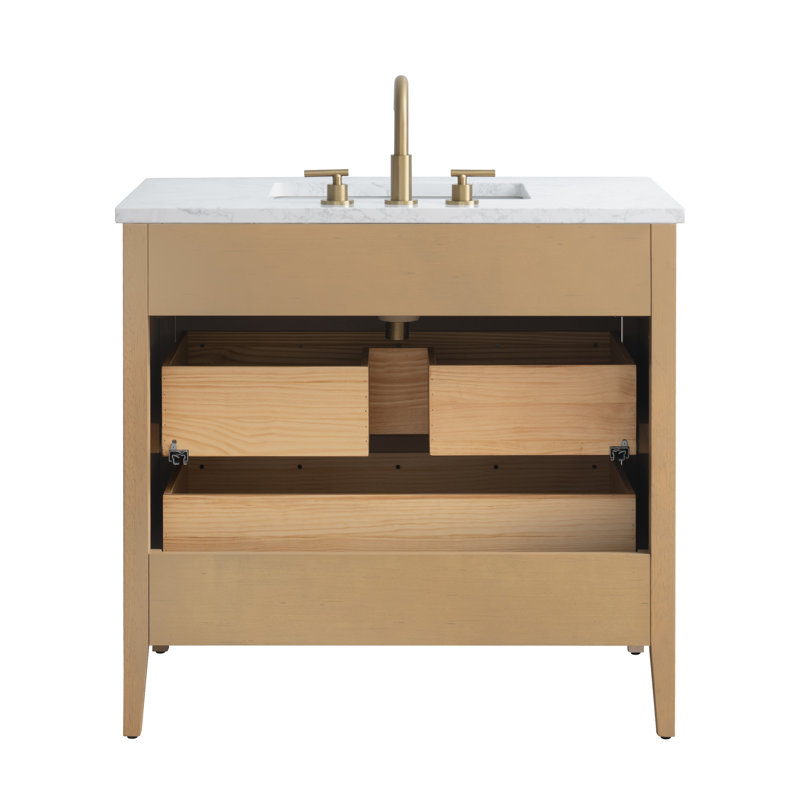 Emma 36" W Single Vanity, Classic Oak