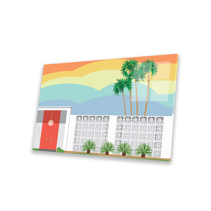 «Palm Springs Sunset» par Jen Bucheli - impression sans cadre, H 16 po x l 24 po x P 0,25 po