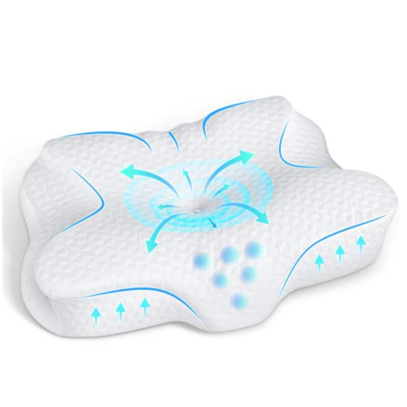 Luxury Ergonomic cooling pillow Contour memory foam pillow For Neck Pain and Pain Relief, Orthopedic Bed Pillows Adjustable for Customizable Height