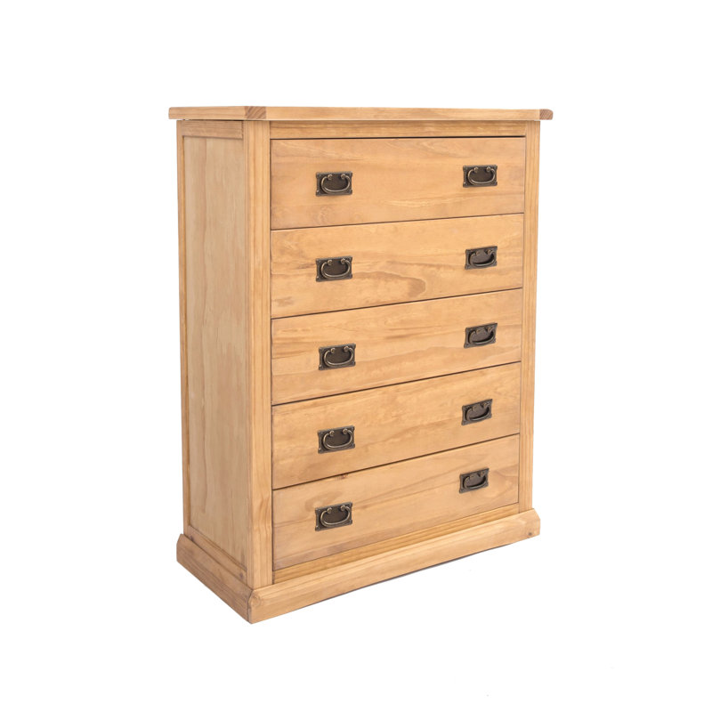 Nagle 90cm W 5 - Drawer Chest of Drawers, Chamfered