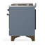 Majestic III Series 60 Inch Dual Fuel Range with 7 Sealed Burners, Griddle, in Blue Grey (Liquid Propane, Burnished Trim)-117886129-117886138-117886139