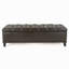 Banc repose-pieds avec rangement, surface en polyuréthane brun foncé, pieds en bois d'hévéa, capacité de 300 lb