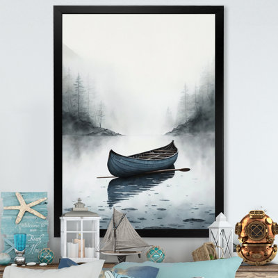 Canoe On The Lake I - Coastal Boat Large Wall Art