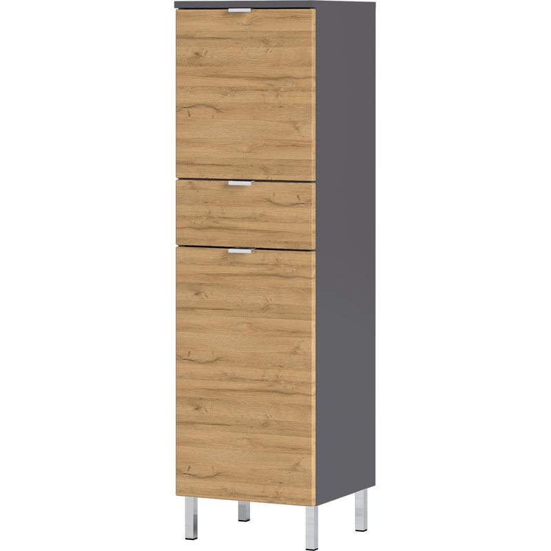 Midgett Bathroom Cabinet, Graphite/Grandson Oak