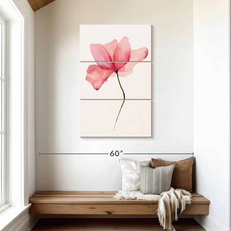 Harnek Translucent Pink Flower, 45" H x 28" W
