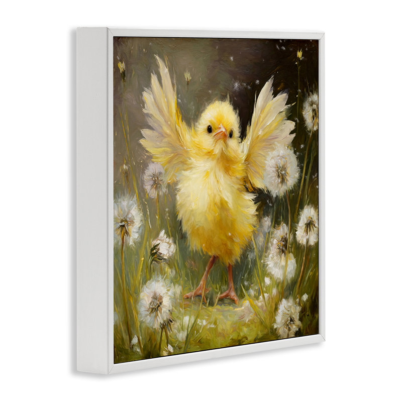 Giclée encadrée Free as a Peep Chick, design par Tina LeCour, H 24 po x l 24 po, Encadrement giclée blanc côtier