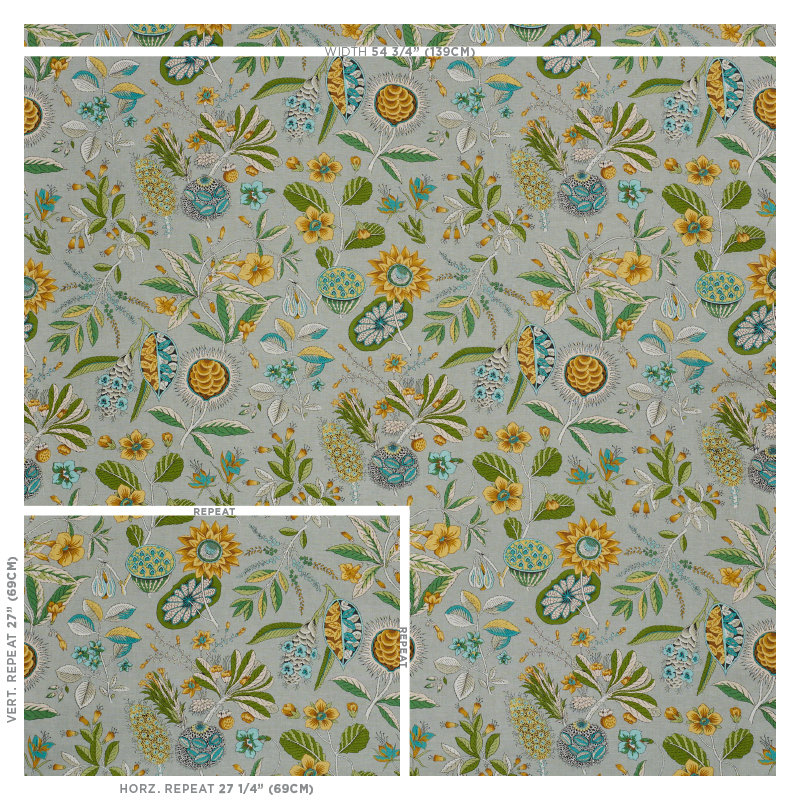 Tissu Roca Redonda, Gris / ocre