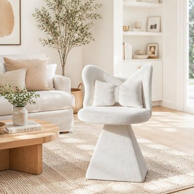 Fauteuil de coiffeuse avec dossier papillon, chaises d'appoint pivotantes, tabouret de maquillage pour coiffeuse de chambre à coucher, convient au salon, à la salle à manger, au bureau et aux espaces de loisirs