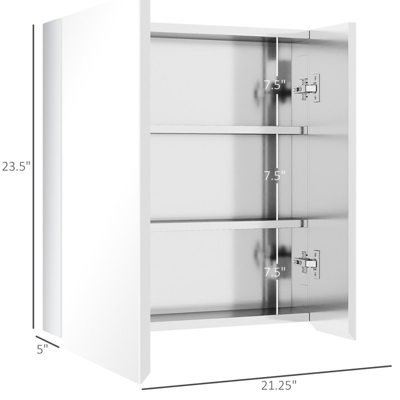 Armoire de salle de bain avec miroir - Rouille - Matériau en acier inoxydable imperméable
