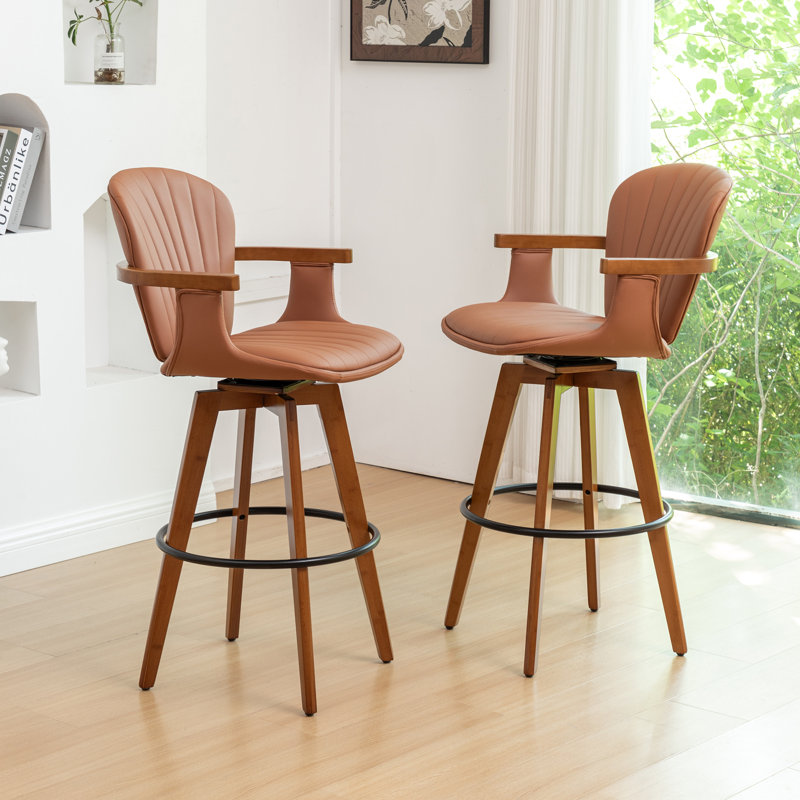 Kelsch Swivel Bar Stool, Brown, Counter Stool (67.6cm Seat Height)