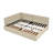 Full Size Upholstered Tufted Velvet Sofa Bed Frame with Comfortable Backrest & Armrests, Beige Full Size Bed for Bedroom & Living Room-1668344555