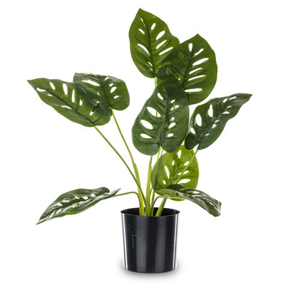 45cm Faux Monstera Tree in Earthenware Pot