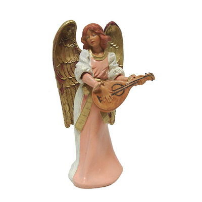 Figurine de Noël 6 po avec ange de Noël et mandoline Eva